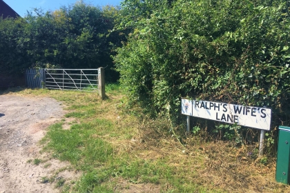 Road Sign of Ralph's Wife Lane in Banks, Southport